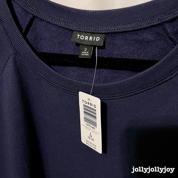 SET: Torrid Ultra Soft Fleece Navy Sweatshirt/Jogger 2X - Picture 6 of 14